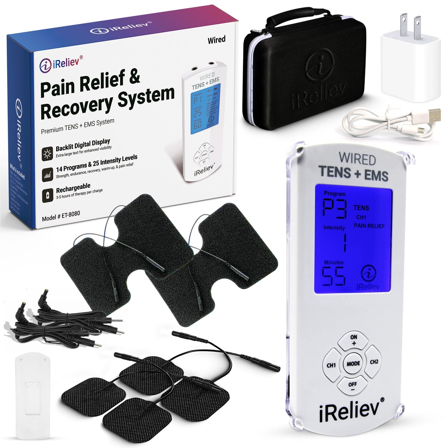 iReliev ET-8080 | Premium TENS EMS Machine