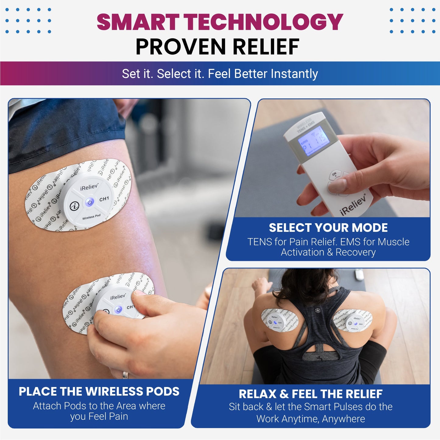 iRelieve ET-5050 | Wearable TENS EMS System